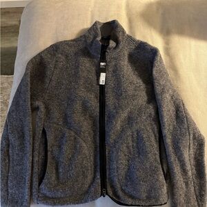 J.Lindeberg Charcoal Zip-Up Sweater